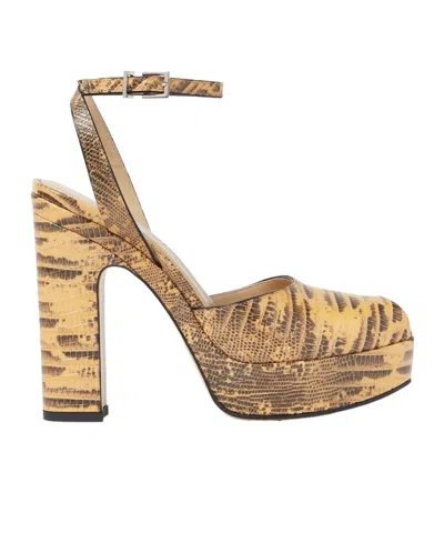 Fendi After 9 Tejus Print Platform Sandals For Women In Gold