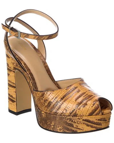 Fendi After 9 Snake-embossed Leather Platform Sandal In Animal Print