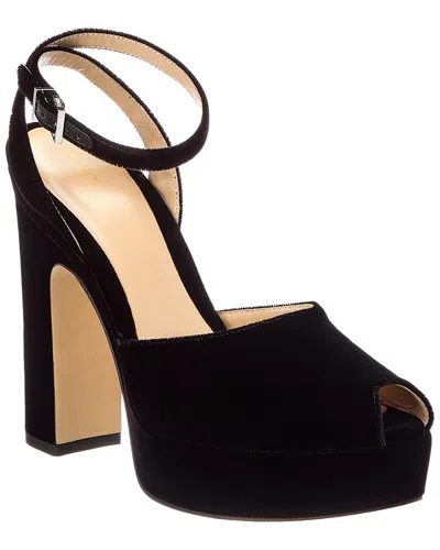 Fendi After 9 Velvet Platform Sandal In Black