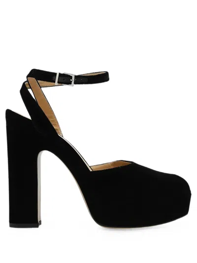 Fendi After 9 Velvet Sandals In Black