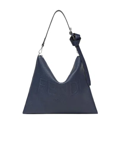 Fendi After Leather Shoulder Bag In Blue