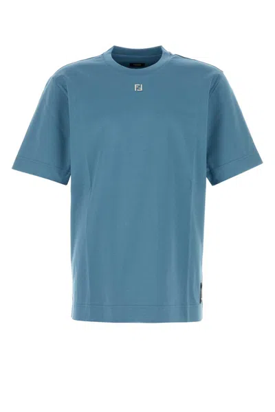 Fendi Air Force Blue Cotton T-shirt