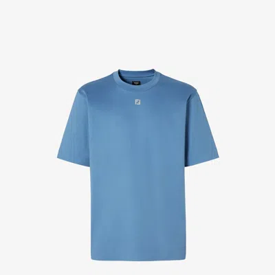 Fendi Air Force Blue Cotton T-shirt