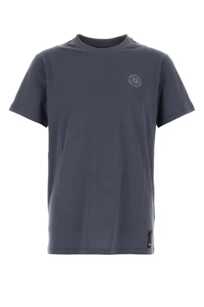 Fendi Air Force Blue Cotton T-shirt In Gray