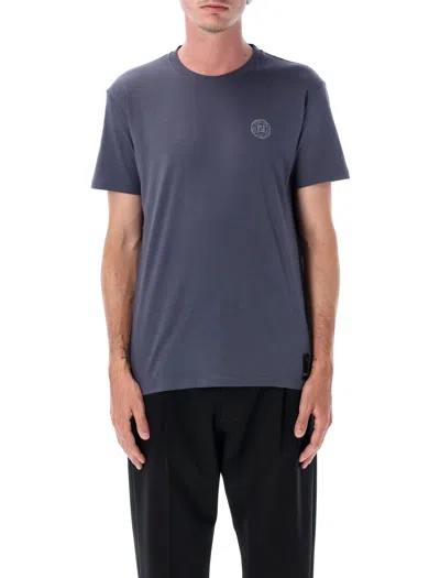 Fendi Air Force Blue Cotton T-shirt In Neutral