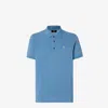 Fendi Logo Plaque Short Sleeved Polo Shirt In Blue
