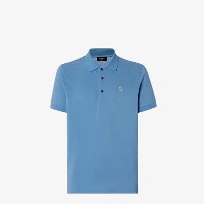 Fendi Air Force Blue Piquet Polo Shirt