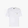 Fendi Men White Crewneck T-shirt With Log Print On The Front In Cotton Man In White