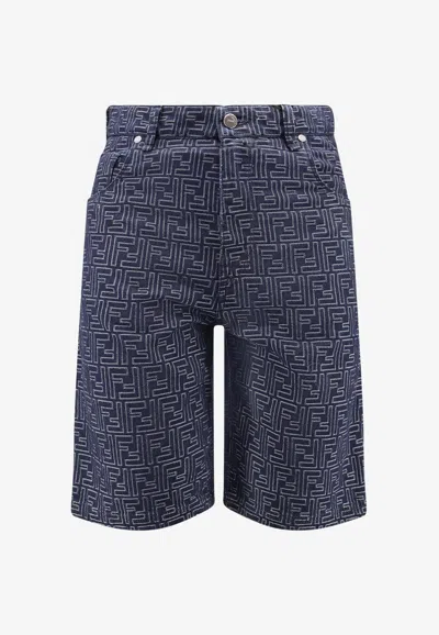 Fendi Short Jeans In Blue