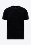 Fendi Cotton T-shirt With All-over Printed Ff Motif