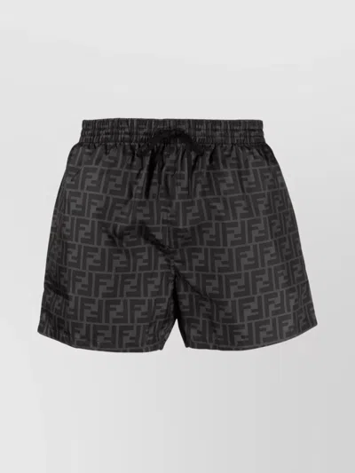 FENDI ALL-OVER FF PATTERN SWIM SHORTS