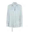 Fendi All-over Ff Printed V-neck Satin Shirt In White