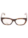 Fendi All-over Logo Detail Glasses In 055 - Havana