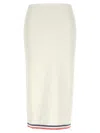 Fendi Stripe Detailed Knitted Pencil Skirt In White