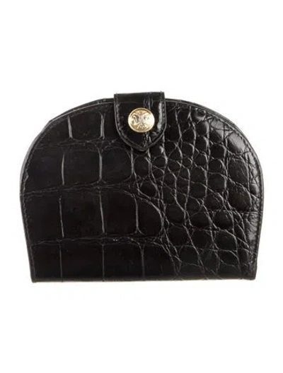 Pre-owned Fendi Alligator Wallet In Black