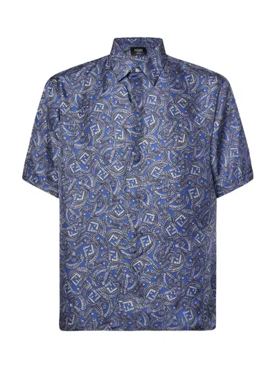 Fendi Logo-print Linen Shirt In Multi