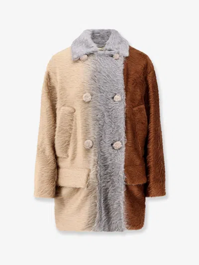 FENDI ALPACA AND WOOL DOUBLE-BREASTED COAT