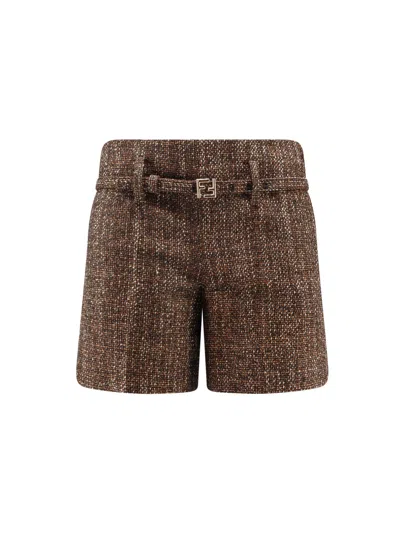 FENDI ALPACA AND WOOL SHORTS