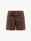 Fendi Women Alpaca And Wool Shorts In Brown
