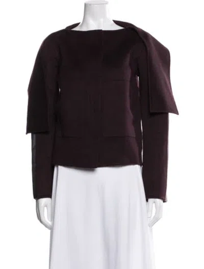 Pre-owned Fendi Alpaca Evening Jacket In Burgundy