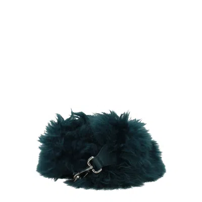 Fendi Alpaca Fur Shoulder Bag In Green