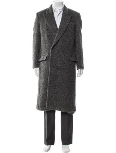 Pre-owned Fendi Alpaca Overcoat In Gray