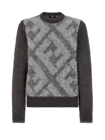 Fendi Embroidered Wool Blend Sweater In Multi