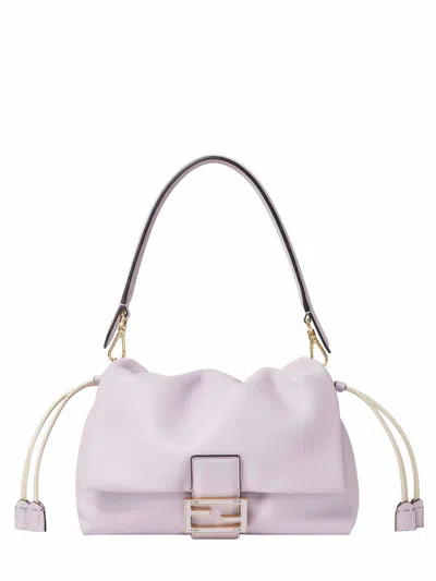 Fendi Women Mamma Baguette Medium Leather Crossbody Bag In Pink