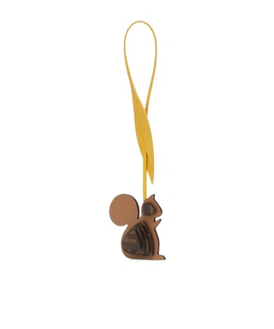 Fendi Animal Pattern Bag Hanging Decoration In Brown
