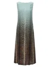 Fendi Silk Midi Dress With Gradient Design In Multicolor