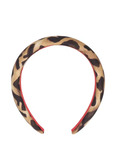 Fendi Animal-print Headband In Brown