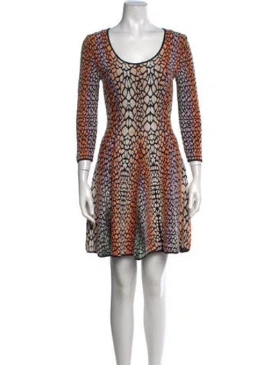 Pre-owned Fendi Animal Print Mini Dress In Black