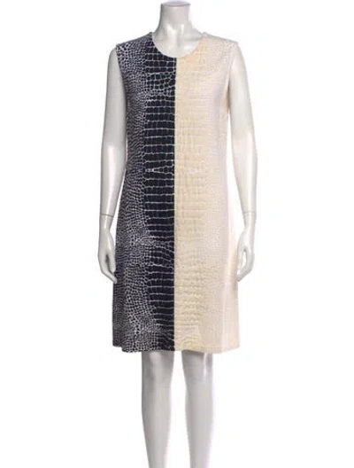 Pre-owned Fendi Animal Print Mini Dress In Black