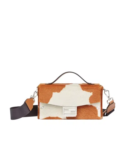 Fendi Animal Print Sheepskin Bag In Multicolor
