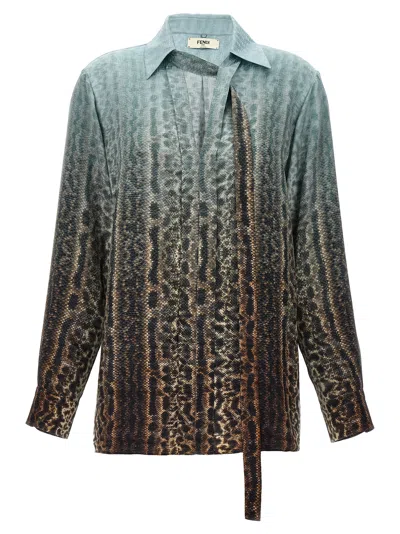 Fendi Animal Print Shirt In Multi
