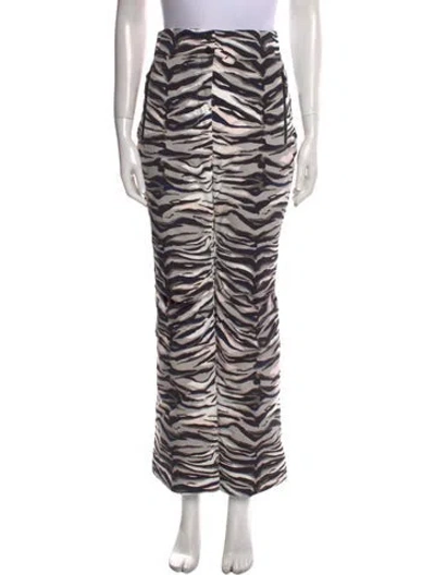 Pre-owned Fendi Animal Print Wide Leg Pants In Multi