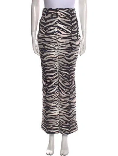 Pre-owned Fendi Animal Print Wide Leg Pants In Multicolor