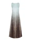 Fendi Silk Midi Dress With Gradient Design In Multicolor