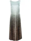 Fendi Silk Midi Dress With Gradient Design In Multi