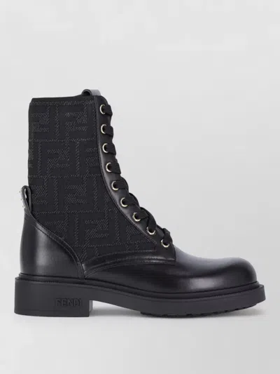 FENDI ANKLE LENGTH BOOTS CHUNKY HEEL ROUND TOE