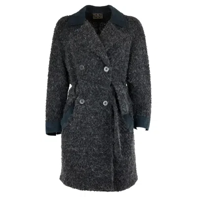 Pre-owned Fendi Anthracite Trench Coat In Black