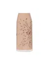Fendi Embroidered Tulle Maxi Skirt With Sheer Overlay