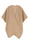 Fendi Beige Wool And Cashmere Poncho In Beige