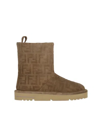 Fendi 'apres Chic' Ankle Boots In Brown
