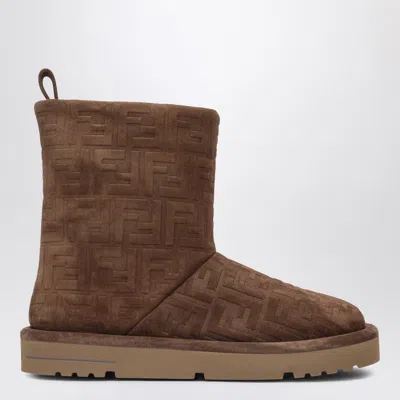 Fendi Apres Chic Boots In Tabacco Suede Women In Brown
