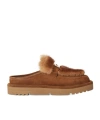 Fendi Apres Chic Brown Suede And Mink Sabots In Brown