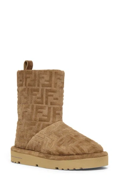 FENDI FENDI APRÈS CHIC FF LOGO GENUINE SHEARLING LINED BOOTIE