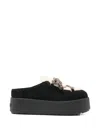Fendi Black Suede Sandals In Multi