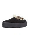 Fendi Black Suede Sandals In Black