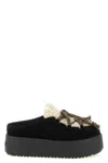 Fendi Black Suede Sandals In Black